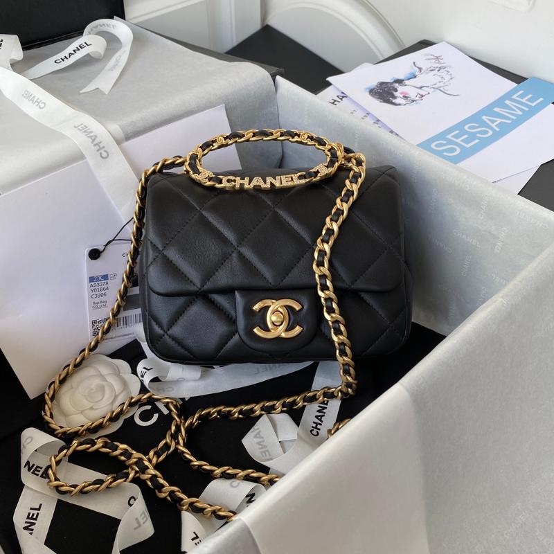 Chanel Handbags AS3450 Sheepskin Black